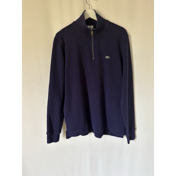 Lacoste Other - Lacoste Quarter Zip Sweatshirt 6 Mens XL Navy Blue